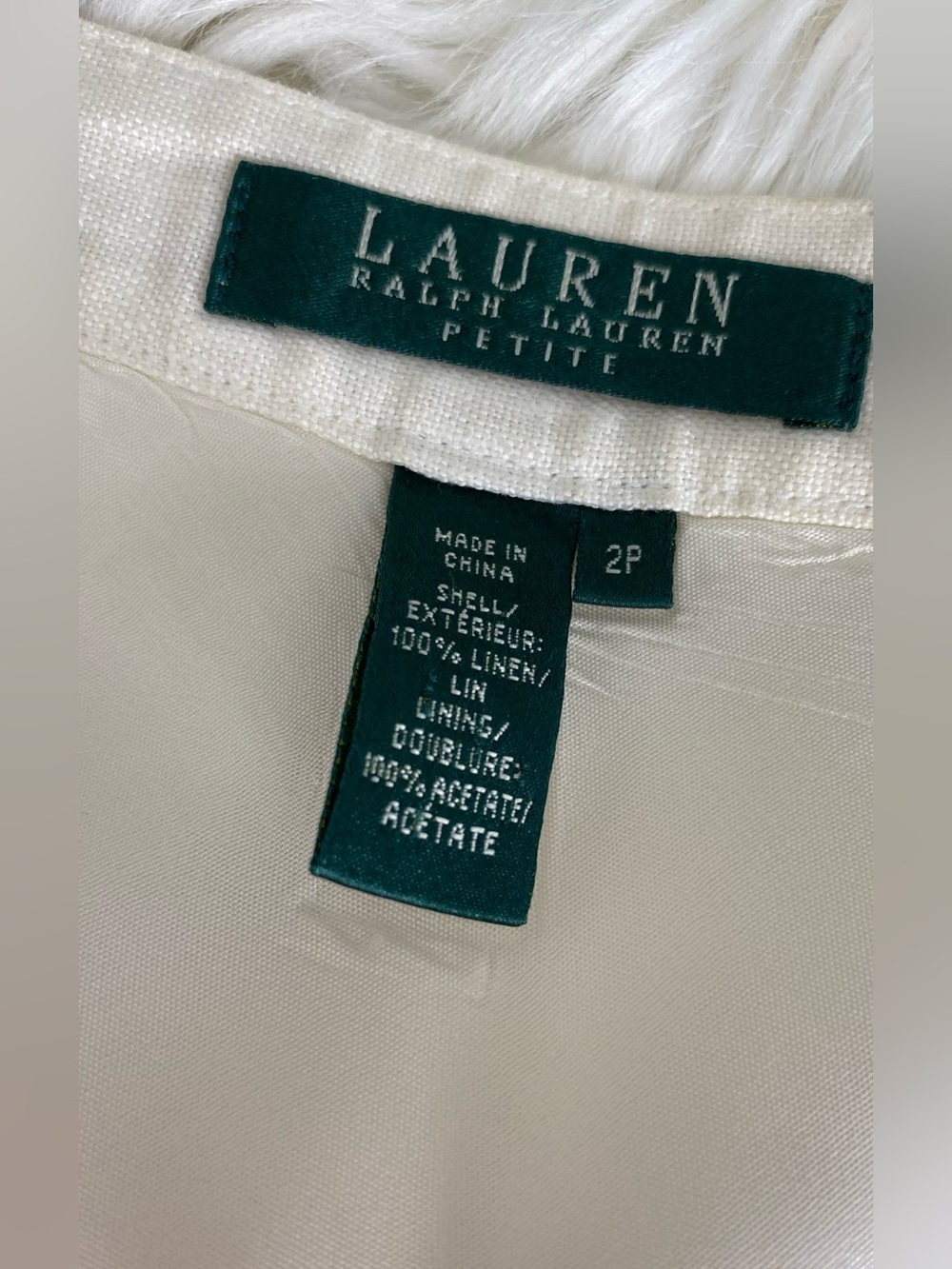 💯Linen Ralph Lauren Cream Midi A-Line Linen Skirt with Side Buttons - Picture 7 of 9